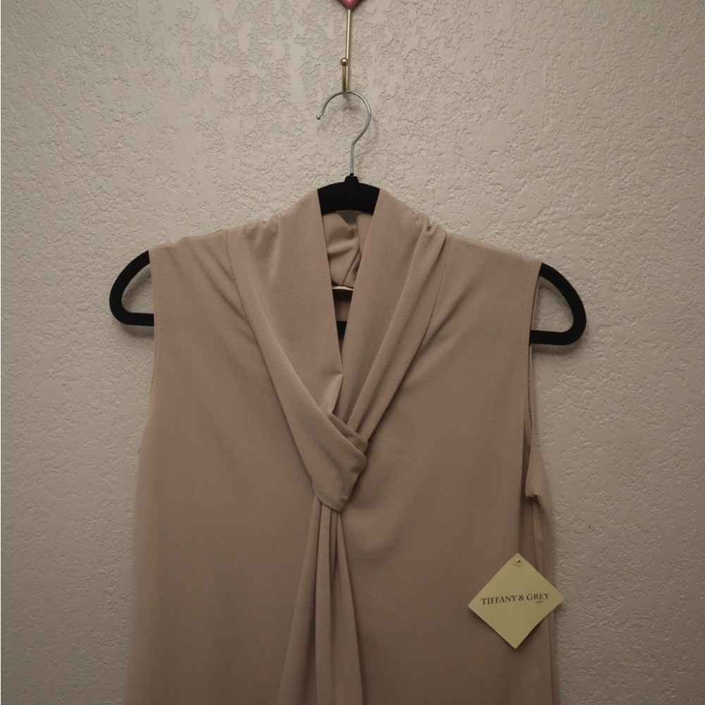 Elegant Beige Sleeveless Top